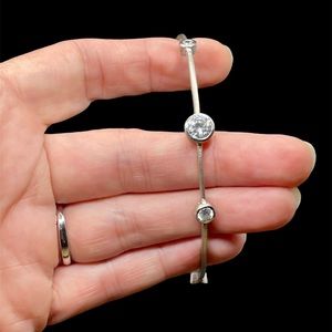 Brushed sterling silver bangle bracelet